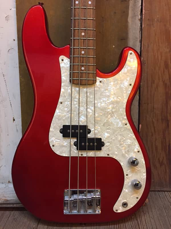 1990s Hamer Slammer Red Metallic P-style Bass | Reverb