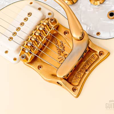2000s Mosrite Ventures Model Super Custom '65 Pearl White w/ Gold Hardware, Vibramute & Case, Japan Kurokumo image 8