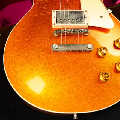 Gibson 1957 Les Paul Standard Murphy Lab Ultra Light aged - Orange Sparkle Top Natural back image 20