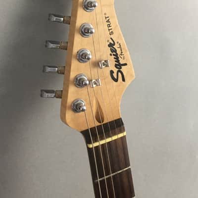 Vintage 100% Original Squier Strat 2003 Gloss Black Natural Relic Stratocaster Aged Pearl Pickguard image 3