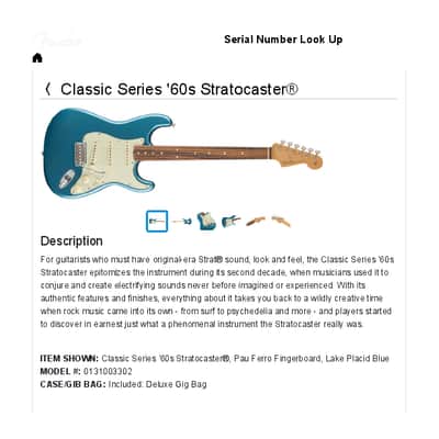 Fender Classic Series 60's Stratocaster 2019 - Lake Placid Blue Gloss with Case image 8