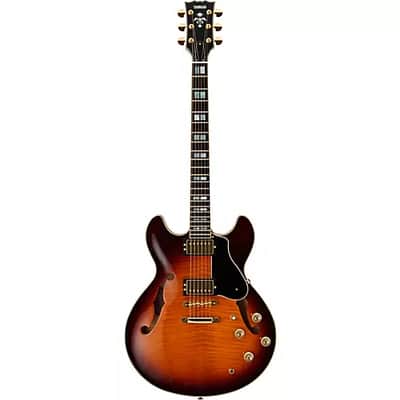 Yamaha SA2200 Semi-Hollowbody Electric Guitar, Sycamore Top; Brown Sunburst image 4