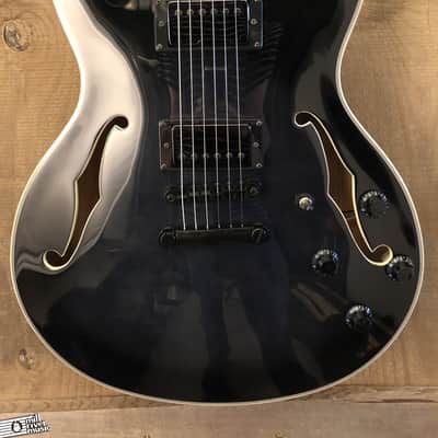 Indio by Monoprice Boardwalk 335-Style Semi-Hollow Charcoal w/ Bone Nut & Gig Bag image 2