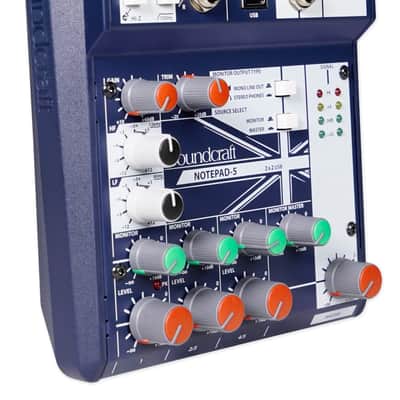Soundcraft Notepad-5 Channel Podcast Mixer Podcasting Interface w/USB For Mac/PC image 2