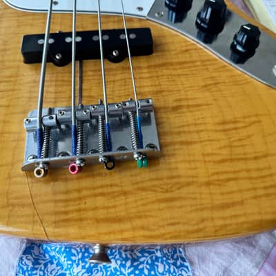 Fender MIJ JB-62 Foto Flame Jazz Bass + Documention 1994 - 1996 - Natural image 8