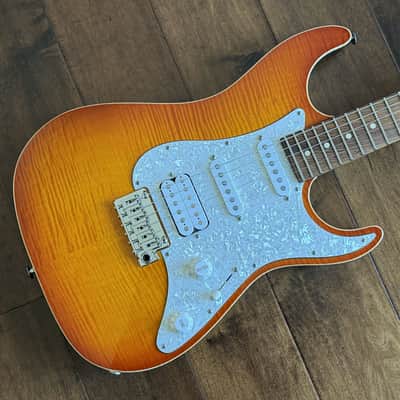 Suhr Standard Plus Faded Trans Honey Amber Burst Roasted Maple Neck SSCII 88768 image 5