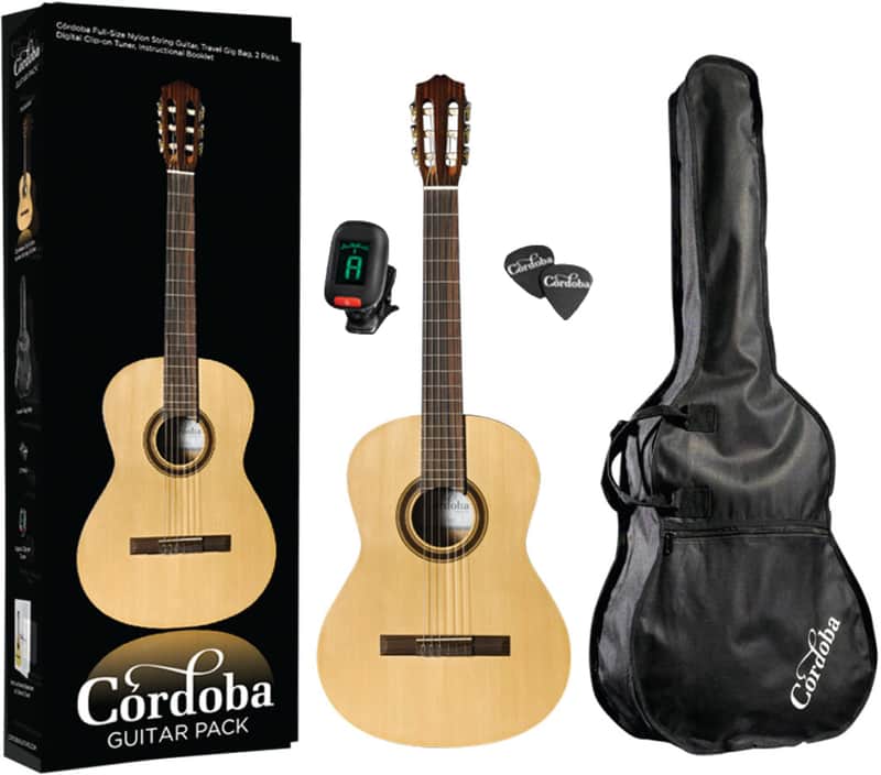 Cordoba CP100 Classical Guitar Package with Gig Bag, Tuner and Picks