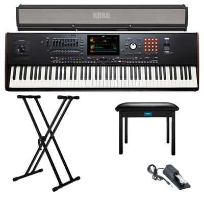 Korg 88-Key Pa5X Professional Arranger with Korg PaAS MK2 Amplification System, Adjustable Keyboard Stand, Flip-Top Bench, and Sustain Pedal