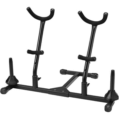 Titan Folding Alto and Tenor Double Saxophone Stand With Flute or Clarinet Peg image 1
