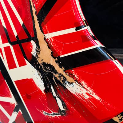 Custom made Frankenbass Wolfgang Van Halen Frankenstein Bass Musikraft Neck Frankenstrat - Red/White/Black image 22