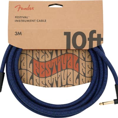 Fender® Festival 10' Angled Festival Instrument Cable, Pure Hemp, Blue Dream image 1