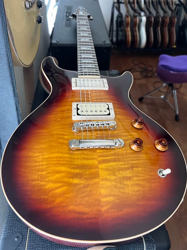 b3 SL Deluxe Gene Baker 2023 - Dark Burst Stainless 6105 Frets Figured Maple Top Lightweight image 1