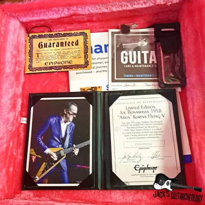 Epiphone Joe Bonamassa Signature '58 Amos Arthur Korina Flying V w/ OHSC (2017 - Natural Korina) image 18