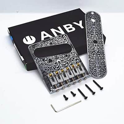 6 String Saddle Bridge Plate for Tele Style Guitars image 9