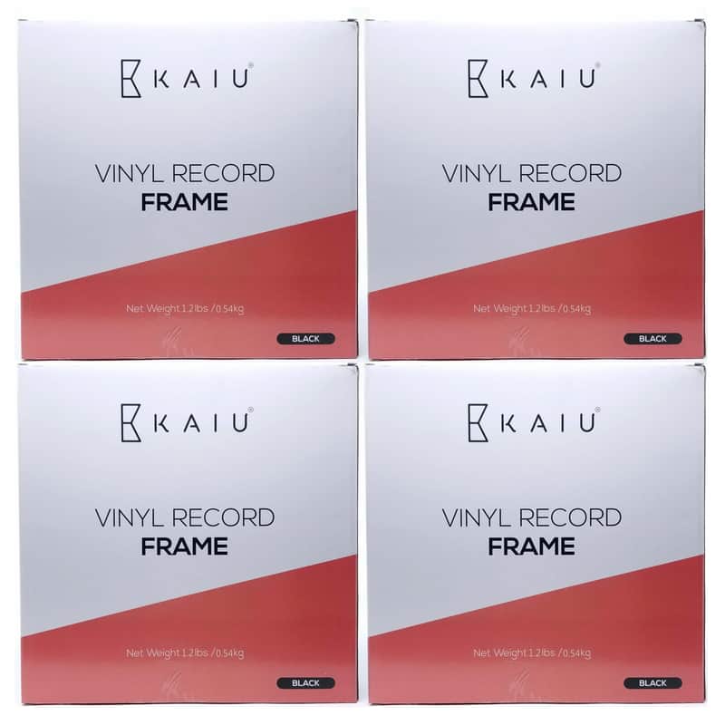 Lot of 4 x KAIU Vinyl Record Frames – Black, Solid Wood Album Frame image 1