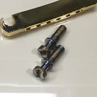 2 Gibson USA Les Paul LP SG Relic Guitar Gold Bridge Posts + StopBar Tail Piece image 8
