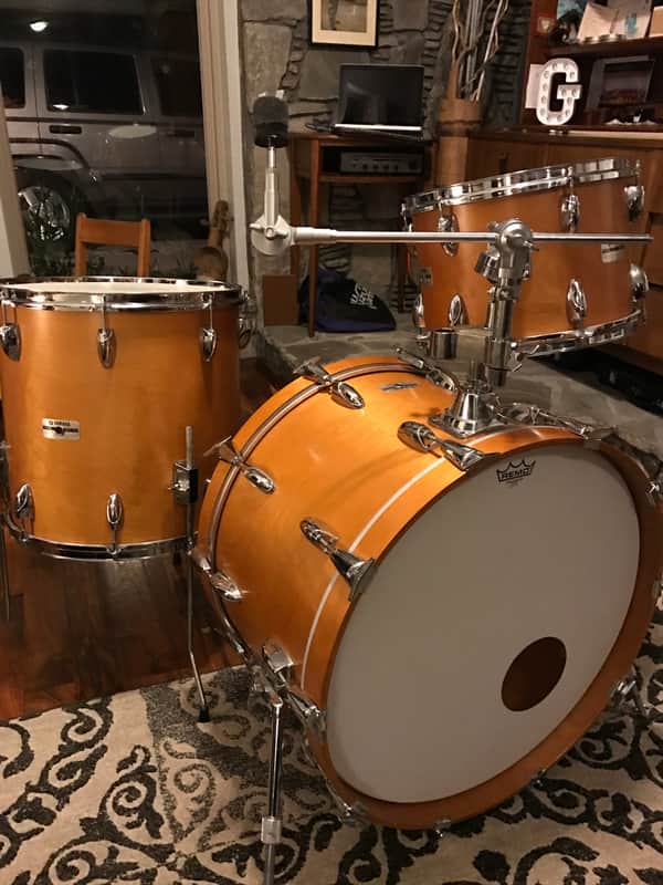 Vintage Yamaha 9000 Series Drum Set in Real Wood Satin - 14x22, 16x16 & 9x13  Pre-Recording Custom image 1