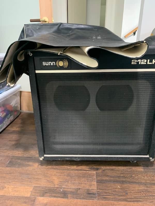 Sunn 212 LH 1970s black 2x12 guitar speaker cabinet image 1