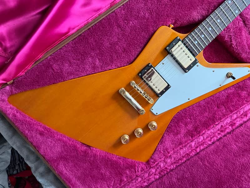Epiphone '58 Korina Explorer - Aged Natural (White Pickguard) image 1