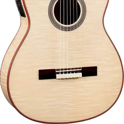 Cordoba Fusion 12 Exotic Acoustic-Electric Classical Guitar, Flamed Maple Top, White Sands image 2
