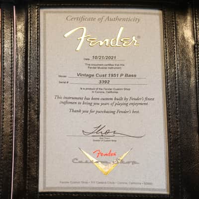2021 Fender Custom Shop Vintage '51 Precision Bass Relic Nocaster Blonde Limited + COA OHSC image 12