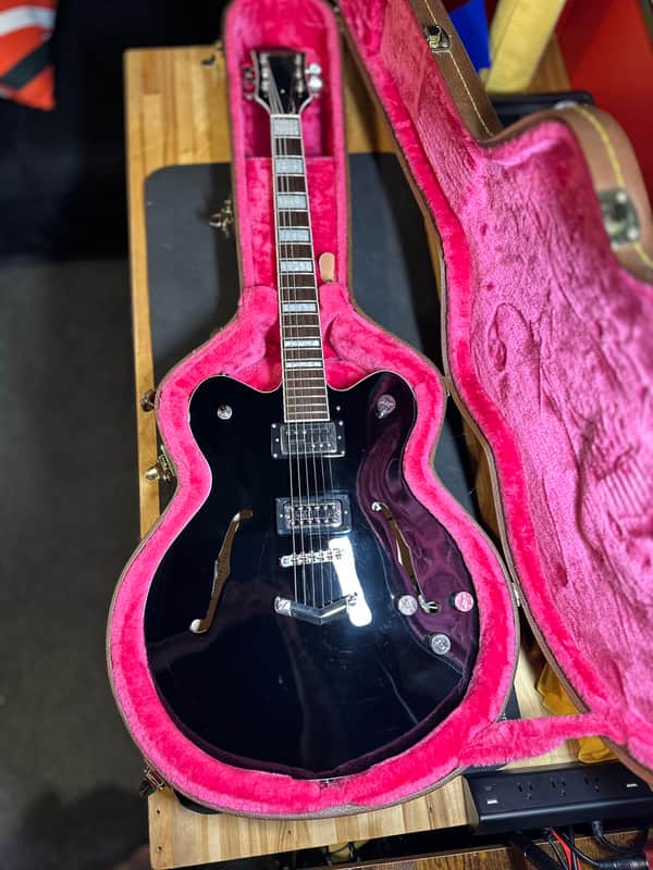2016 Gretsch G2622 Streamliner Center Block Double-Cut with V-Stoptail - Black w/ TV Jones Pickup image 1