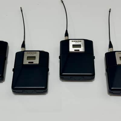 Shure AD1 Wireless Bodypack Transmitters (4 Pack) w/ 6 Instrument Cables, Battery Adapters, Locking TA4M – In Original Boxes image 4