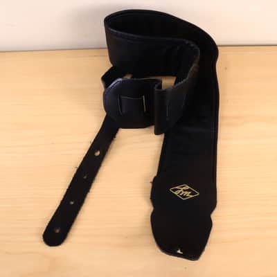 LM Black Leather 3" Inch Bass Guitar Strap image 4