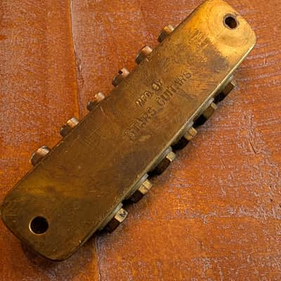 Stars Guitars Alembic Tune-O-Matic Guitar Bridge BRANDED 1970s Brass image 2