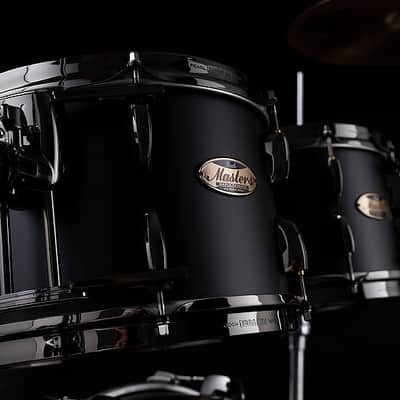 Pearl Pre-Order Masters Maple Reserve Limited Edition 22x18_10x7_12x8_16x14 Solid Matte Black Drums | Drum Shells Only | Special Order | Auth Dealer image 2