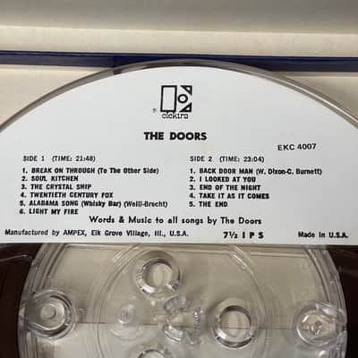 The Doors Words & Music to all songs by The Doors Reel to Reel 7 1/2IPS elektra EKC 4007 image 6