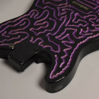 c. 1980s Schecter USA T-Style Body Dallas-Era HS Customized Black/Purple image 7