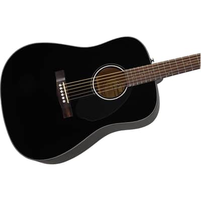 Fender CD-60S Black, Dreadnought Body, Solid Top Acoustic Guitar image 5