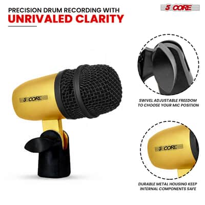 5 Core Conga Mic Snare Tom Set Professional XLR Cardioid Condenser Instrument Microphone Kit image 5