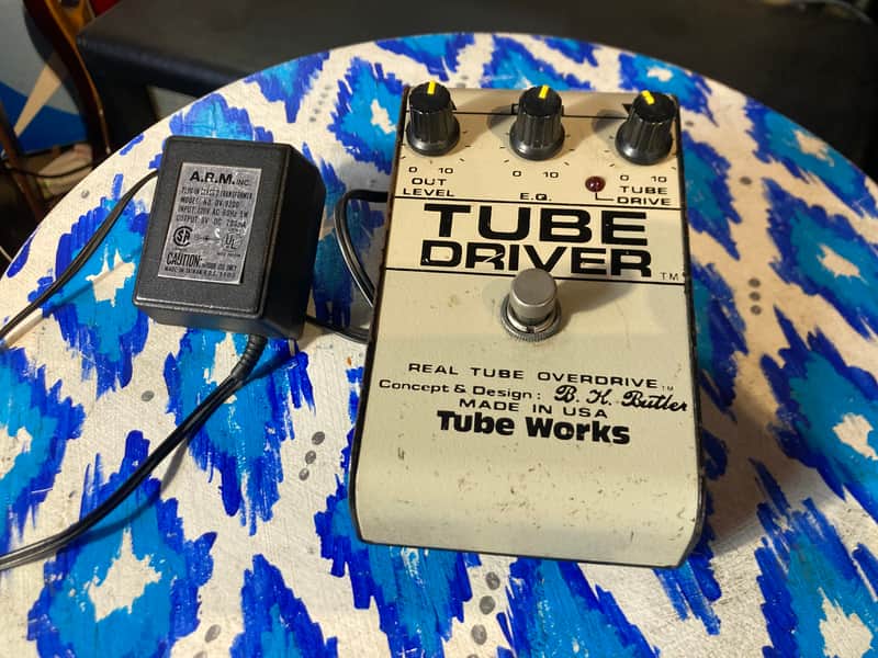 BK Butler Tube Works Tube Driver 3 Knob Distortion Pedal 1990s? - Cream image 1