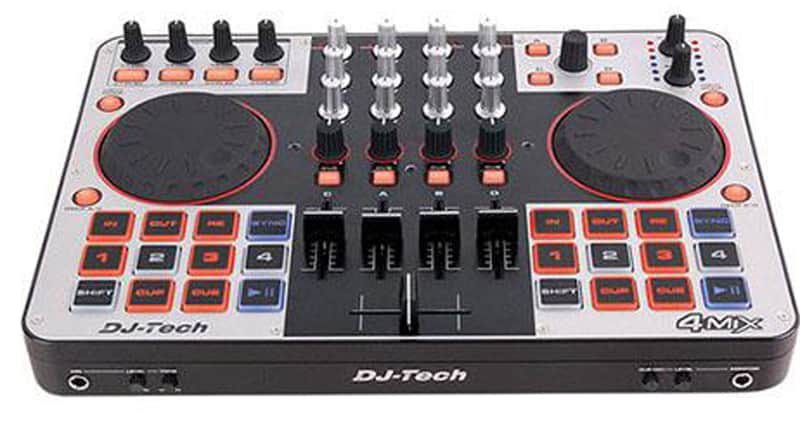 DJ-Tech - 4MIX - 4-Channel Controller w/ Audio Interface + Virtual DJ LE image 1