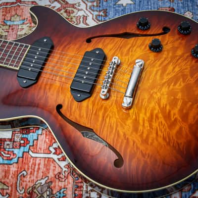COLLINGS USA SoCo Deluxe Semi-Hollow "Tobacco Burst + Rosewood" (2023) image 6