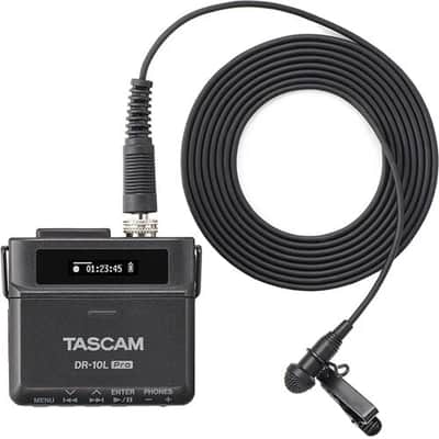 Tascam DR-10L Digital Audio Recorder with Lavalier Mic - Black image 2