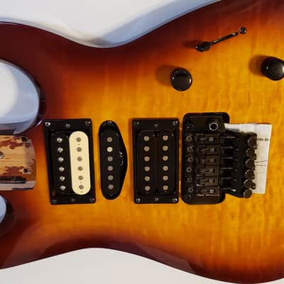 Kramer Striker FR424CM quilted maple loaded body Floyd Rose pickups 2000 sunburst image 1