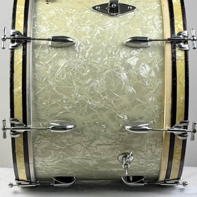 Gretsch 20/13/16/6.5x14" 1951 Round Badge 3-Ply Drum Set - White Marine Pearl image 12