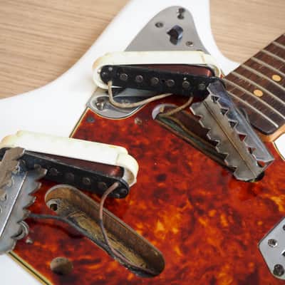 1963 Fender Jaguar Vintage Offset Electric Guitar Pre-CBS Olympic White w/hc image 18