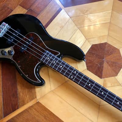ORIGINAL 1998 FENDER JAZZ ELECTRIC ACTIVE DELUXE SERIES BASS BLACK GUITAR MEXICO image 4