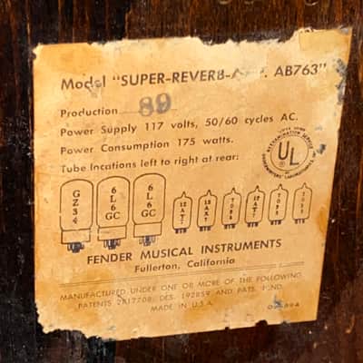 Fender Super Reverb 1966 - Black Face 117-220 volts European Transf image 16