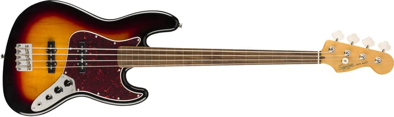 Mint Fender Squier Classic Vibe '60s 4-String Fretless Jazz Bass, 3-Tone Sunburst image 1