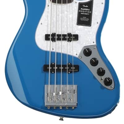 Fender Player II Modified Active Jazz Bass V - Electric Blue with Rosewood Fingerboard image 2