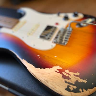 ALK Custom S-62 Relic – Roasted Flame Maple – Stainless Frets – Series Mod – Gotoh / Hipshot – Hard Case image 7