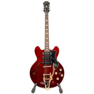 Epiphone Riviera Custom P93 Semi-Hollow Electric Guitar Wine Red w/ Bigsby P90s Bild 3