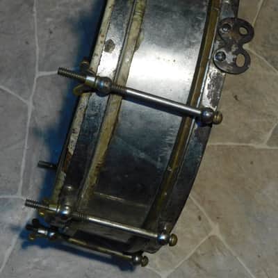 sehr alte Jazz steel snare drum TROMMEL + Stecken um 1930 image 6