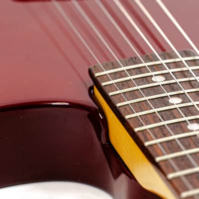 Fernandes LSA Monterey Magnacoustic Cherry Red – Hot Rail Power with Piezo Sparkle image 6