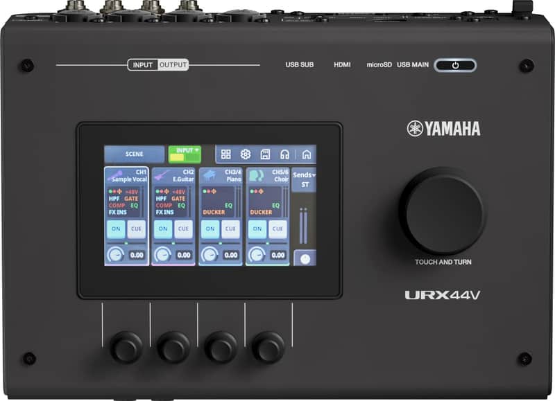 Yamaha URX44V USB-C Audio and Video Interface - Black image 1